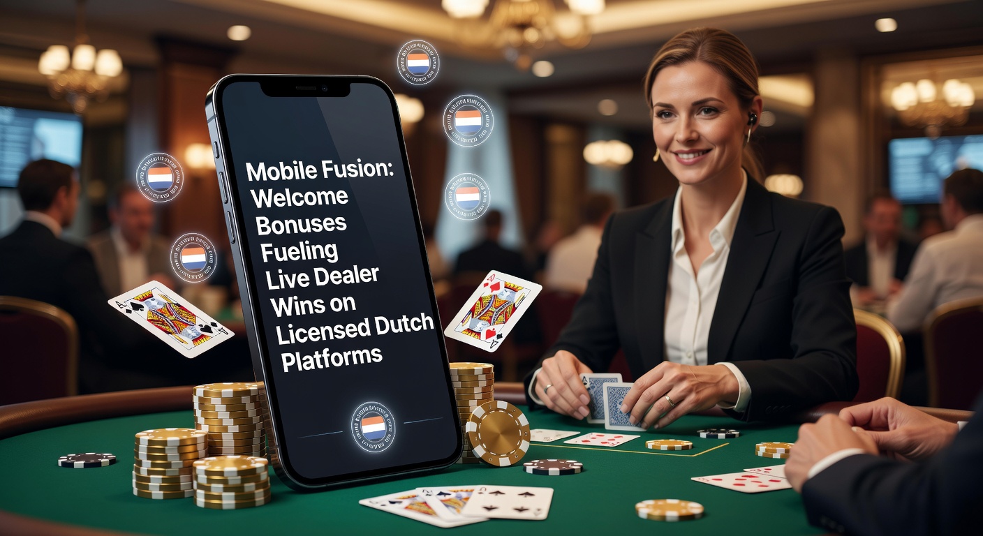 Mobiele interface van een live dealer blackjack-tafel met actieve welkomstbonus weergegeven op een Nederlands gelicenseerd platform