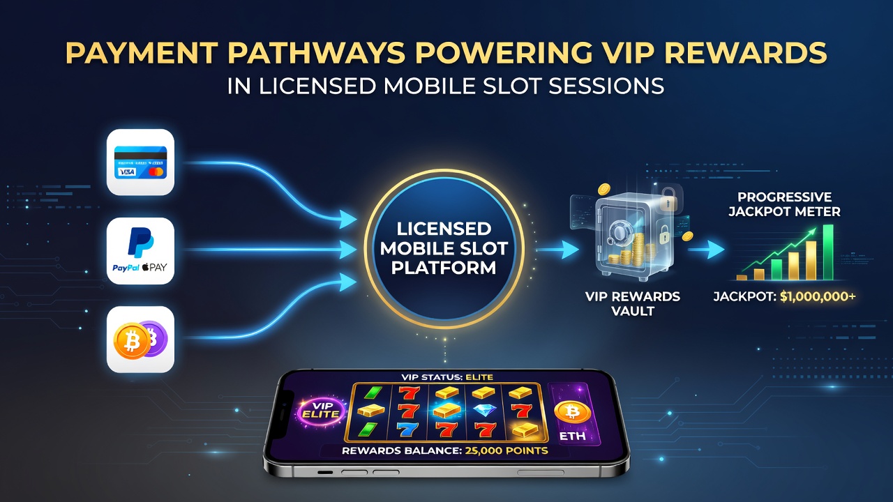 Mobiele interface met betalingsopties en VIP-beloningsdashboard