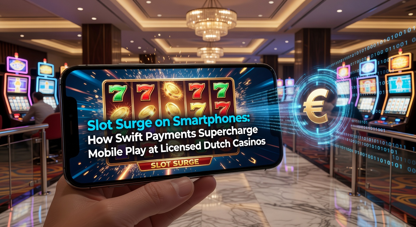 Smartphone met draaiende gokkast en iDEAL-betaalicoon op scherm van gelicenseerd Nederlands casino